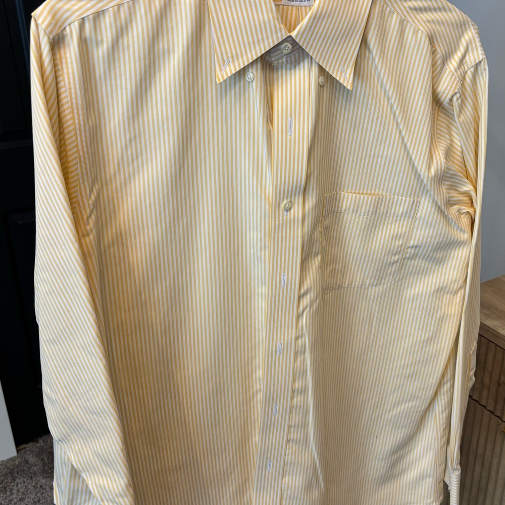 Brooks Brothers Yellow Striped Dress Shirt 16-33